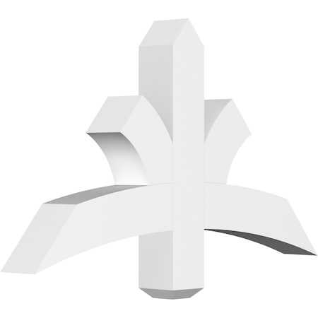 Ekena Millwork Davenport Architectural Grade PVC Gable Bracket, 36"W x 21"H x 4"D x 4"F, 14/12 Pitch GBP036X21X0404DAV00